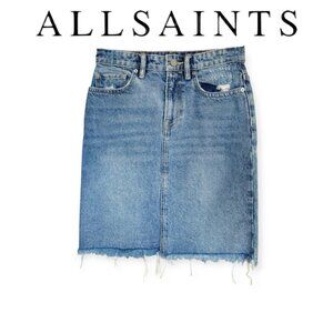 All Saints Blue Denim Mini Skirt